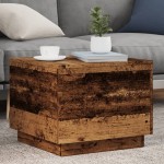 vidaXL Măsuță de cafea cu lumini LED, lemn vechi, 50x50x40 cm vidaXL Măsuță de cafea cu lumini LED, lemn vechi, 50x50x40 cm