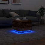 vidaXL Măsuță de cafea cu lumini LED, lemn vechi, 50x50x40 cm vidaXL Măsuță de cafea cu lumini LED, lemn vechi, 50x50x40 cm