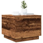 vidaXL Măsuță de cafea cu lumini LED, lemn vechi, 50x50x40 cm vidaXL Măsuță de cafea cu lumini LED, lemn vechi, 50x50x40 cm