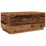 vidaXL Măsuță de cafea cu lumini LED, lemn vechi, 90x50x40 cm
