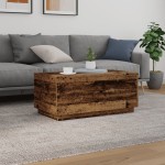 vidaXL Măsuță de cafea cu lumini LED, lemn vechi, 90x50x40 cm