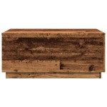 vidaXL Măsuță de cafea cu lumini LED, lemn vechi, 90x50x40 cm