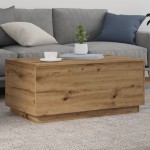 vidaXL Măsuță de cafea cu lumini LED, stejar artizanal, 90x50x40 cm vidaXL Măsuță de cafea cu lumini LED, stejar artizanal, 90x50x40 cm