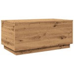 vidaXL Măsuță de cafea cu lumini LED, stejar artizanal, 90x50x40 cm vidaXL Măsuță de cafea cu lumini LED, stejar artizanal, 90x50x40 cm