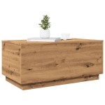 vidaXL Măsuță de cafea cu lumini LED, stejar artizanal, 90x50x40 cm vidaXL Măsuță de cafea cu lumini LED, stejar artizanal, 90x50x40 cm