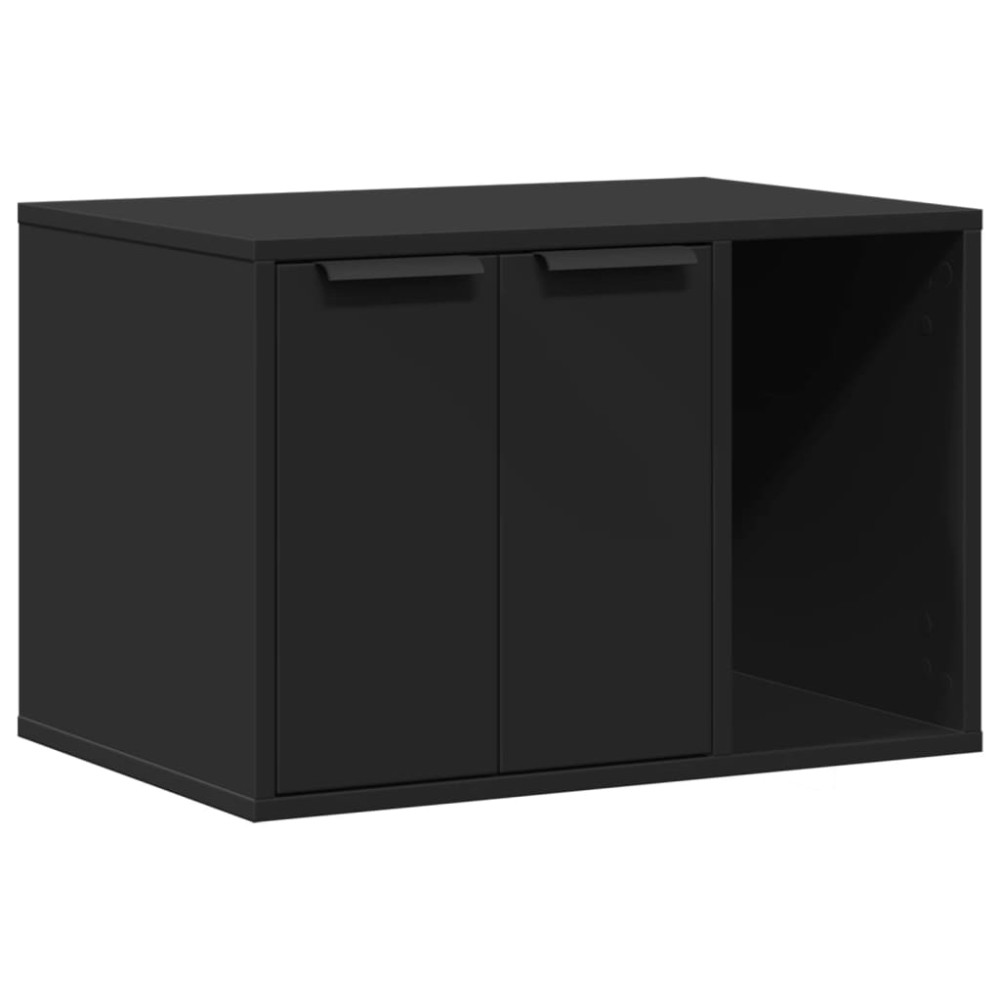 vidaXL Cutie litieră pisici negru 60x40x40 cm lemn prelucrat