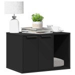vidaXL Cutie litieră pisici negru 60x40x40 cm lemn prelucrat vidaXL Cutie litieră pisici negru 60x40x40 cm lemn prelucrat