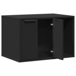 vidaXL Cutie litieră pisici negru 60x40x40 cm lemn prelucrat vidaXL Cutie litieră pisici negru 60x40x40 cm lemn prelucrat