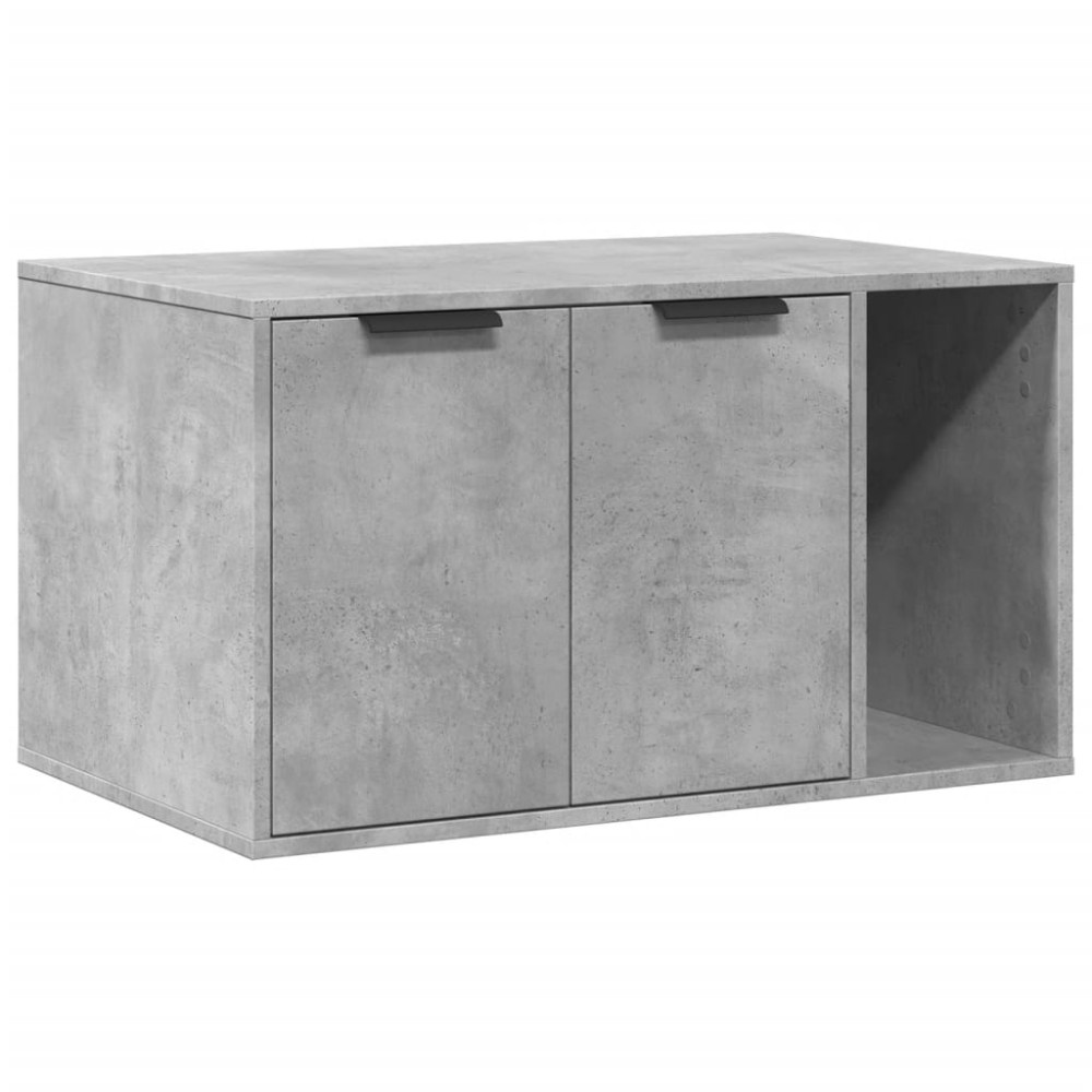 vidaXL Cutie litieră pisici gri beton 80x50x45 cm lemn prelucrat