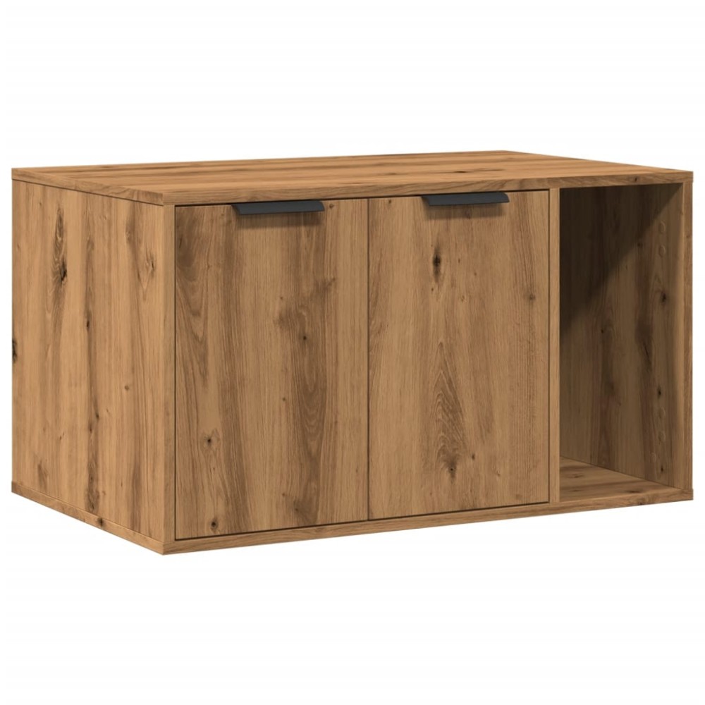 vidaXL Cutie litieră pisici stejar artizanal 80x50x45cm lemn prelucrat