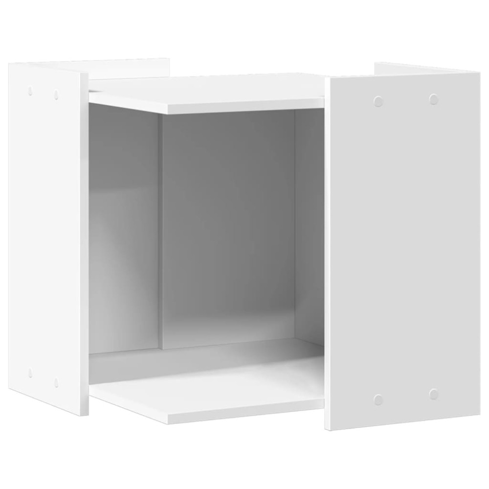 vidaXL Cutie pentru litieră pisici, alb, 53x53x51 cm, lemn prelucrat
