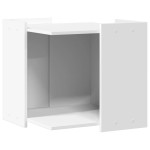 vidaXL Cutie pentru litieră pisici, alb, 53x53x51 cm, lemn prelucrat