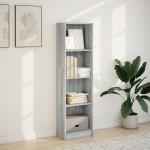 vidaXL Bibliotecă, gri sonoma, 40x24x143 cm, lemn prelucrat vidaXL Bibliotecă, gri sonoma, 40x24x143 cm, lemn prelucrat