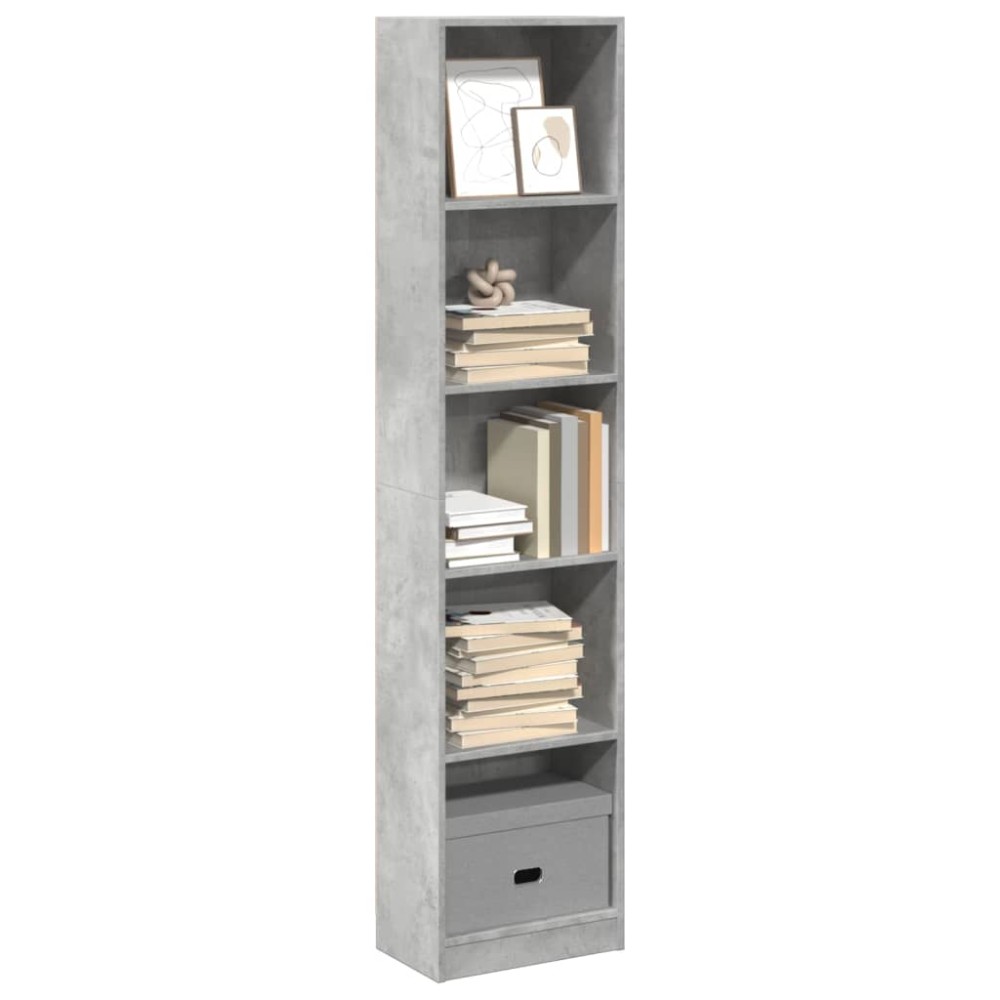 vidaXL Bibliotecă, gri beton, 40x24x176 cm, lemn compozit