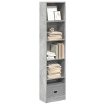 vidaXL Bibliotecă, gri beton, 40x24x176 cm, lemn compozit vidaXL Bibliotecă, gri beton, 40x24x176 cm, lemn compozit