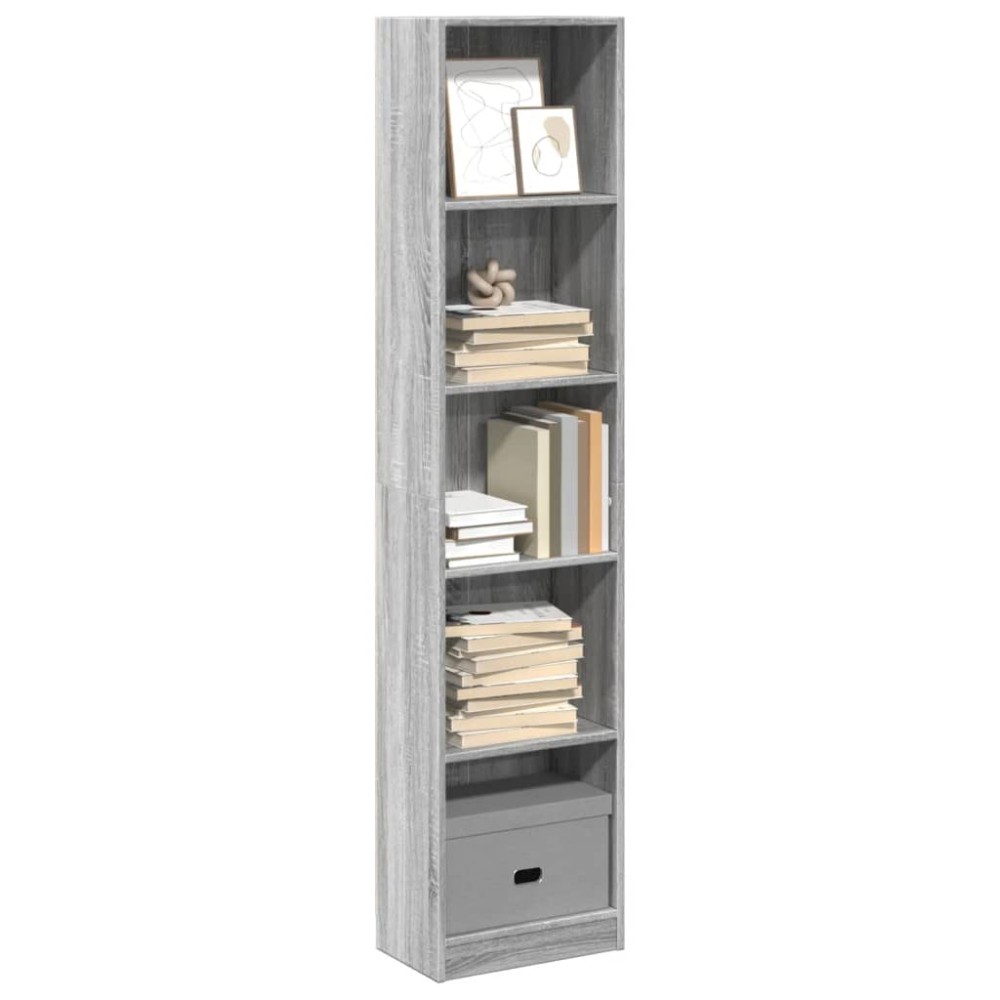 vidaXL Bibliotecă, gri sonoma, 40x24x176 cm, lemn prelucrat