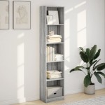 vidaXL Bibliotecă, gri sonoma, 40x24x176 cm, lemn prelucrat vidaXL Bibliotecă, gri sonoma, 40x24x176 cm, lemn prelucrat