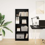 vidaXL Bibliotecă, negru, 60x24x143 cm, lemn prelucrat vidaXL Bibliotecă, negru, 60x24x143 cm, lemn prelucrat