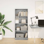 vidaXL Bibliotecă, gri beton, 60x24x143 cm, lemn prelucrat vidaXL Bibliotecă, gri beton, 60x24x143 cm, lemn prelucrat