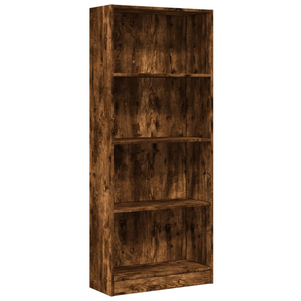 vidaXL Bibliotecă, stejar fumuriu, 60x24x143 cm, lemn prelucrat