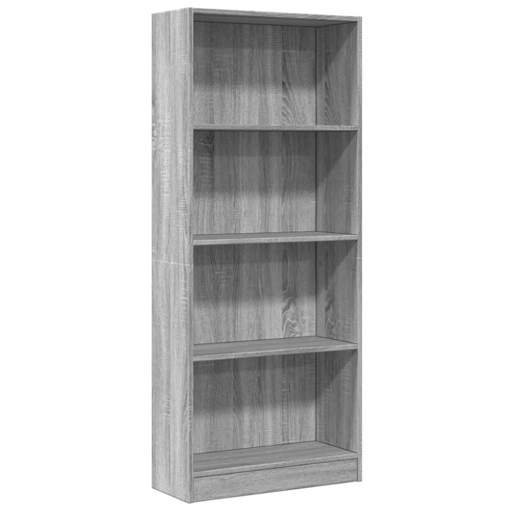 vidaXL Bibliotecă, gri sonoma, 60x24x143 cm, lemn prelucrat