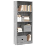 vidaXL Bibliotecă, gri sonoma, 60x24x143 cm, lemn prelucrat vidaXL Bibliotecă, gri sonoma, 60x24x143 cm, lemn prelucrat