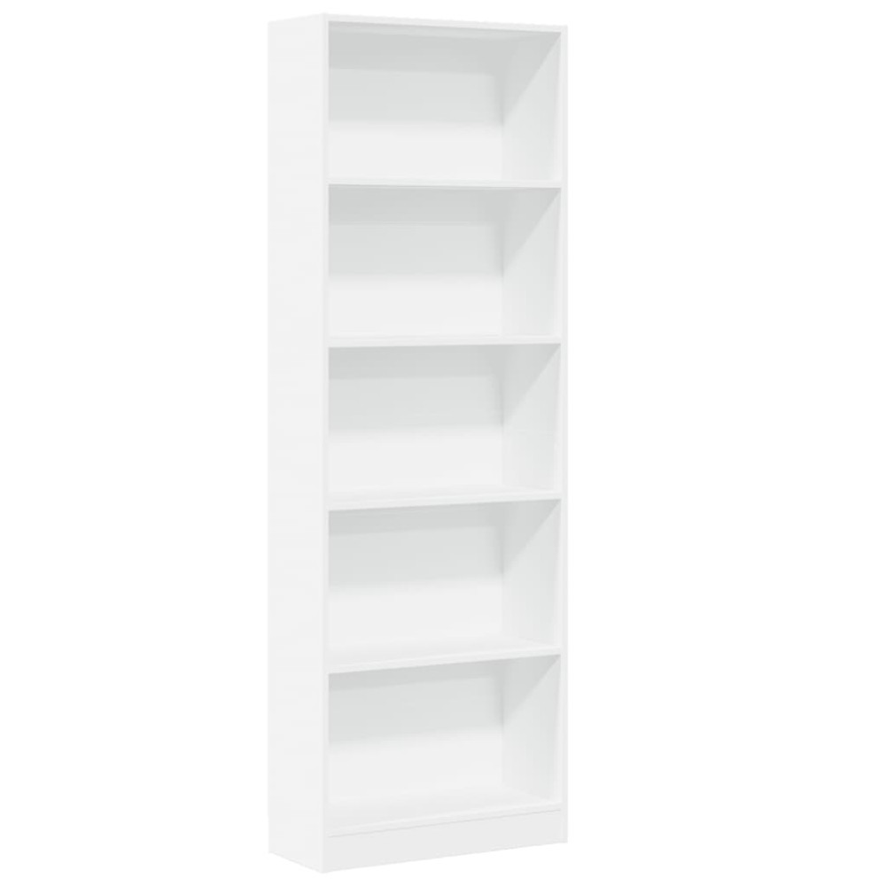 vidaXL Bibliotecă, alb, 60x24x176 cm, lemn prelucrat