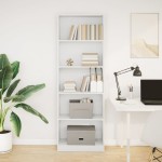 vidaXL Bibliotecă, alb, 60x24x176 cm, lemn prelucrat vidaXL Bibliotecă, alb, 60x24x176 cm, lemn prelucrat