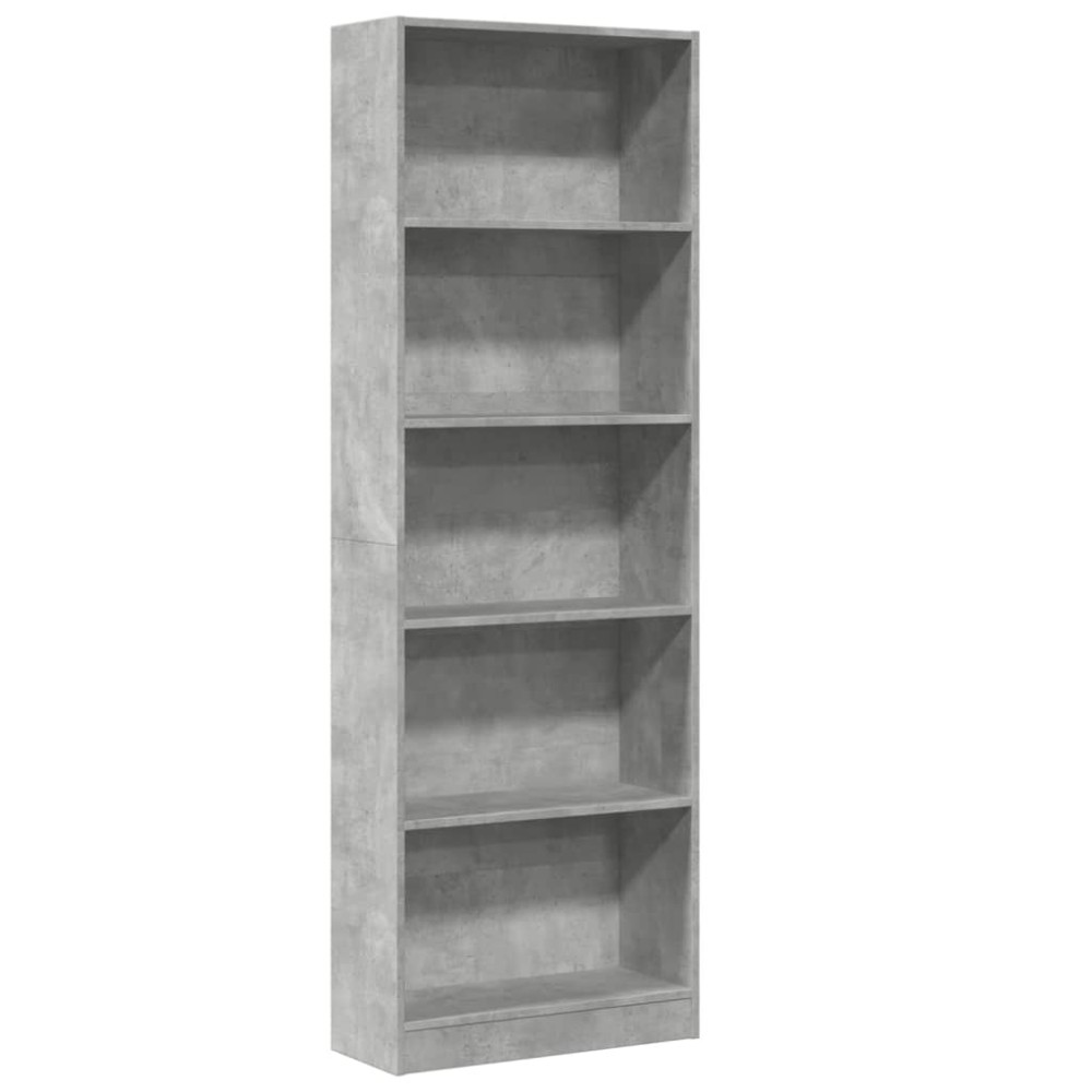 vidaXL Bibliotecă, gri beton, 60x24x176 cm, lemn prelucrat