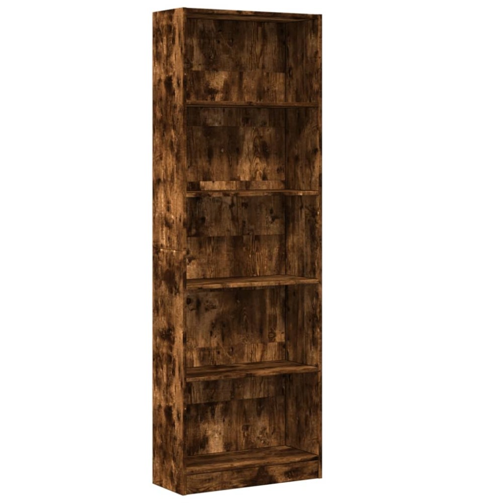 vidaXL Bibliotecă, stejar fumuriu, 60x24x176 cm, lemn prelucrat
