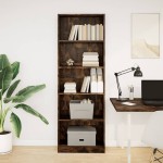 vidaXL Bibliotecă, stejar fumuriu, 60x24x176 cm, lemn prelucrat vidaXL Bibliotecă, stejar fumuriu, 60x24x176 cm, lemn prelucrat