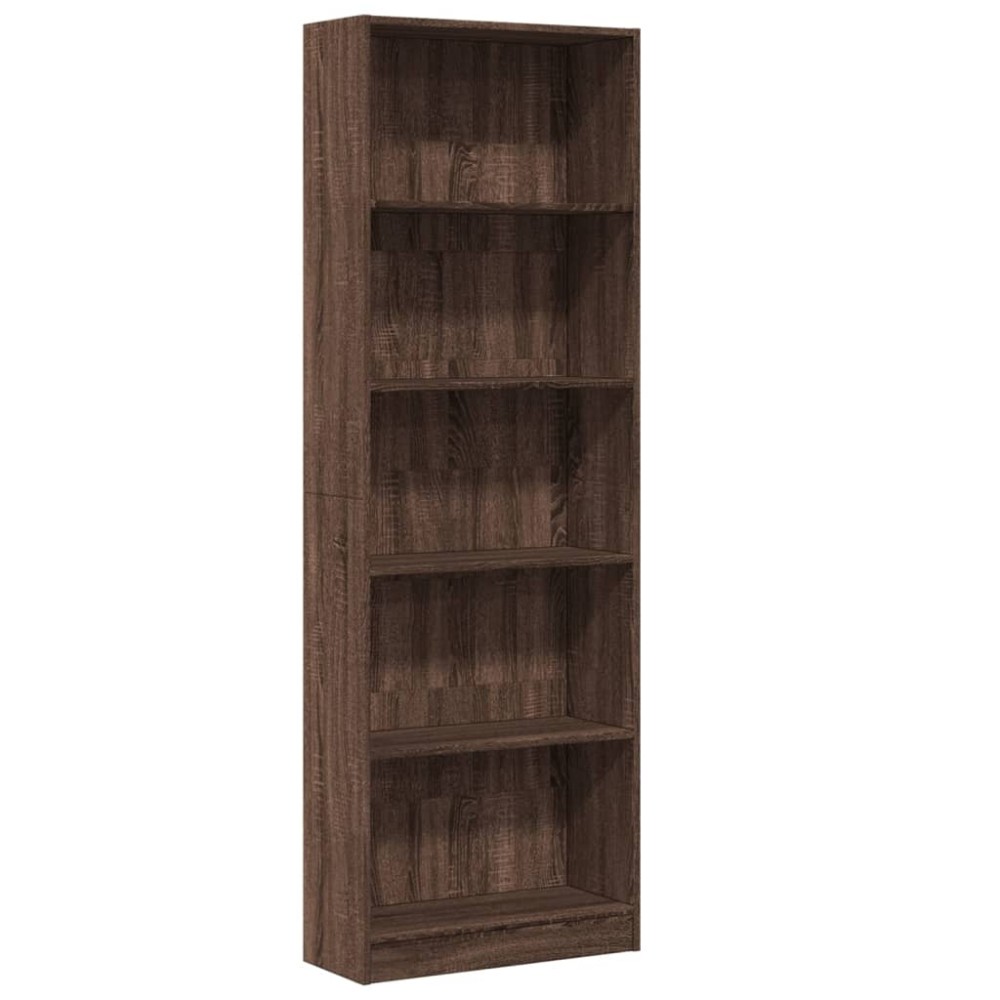 vidaXL Bibliotecă, stejar maro, 60x24x176 cm, lemn prelucrat
