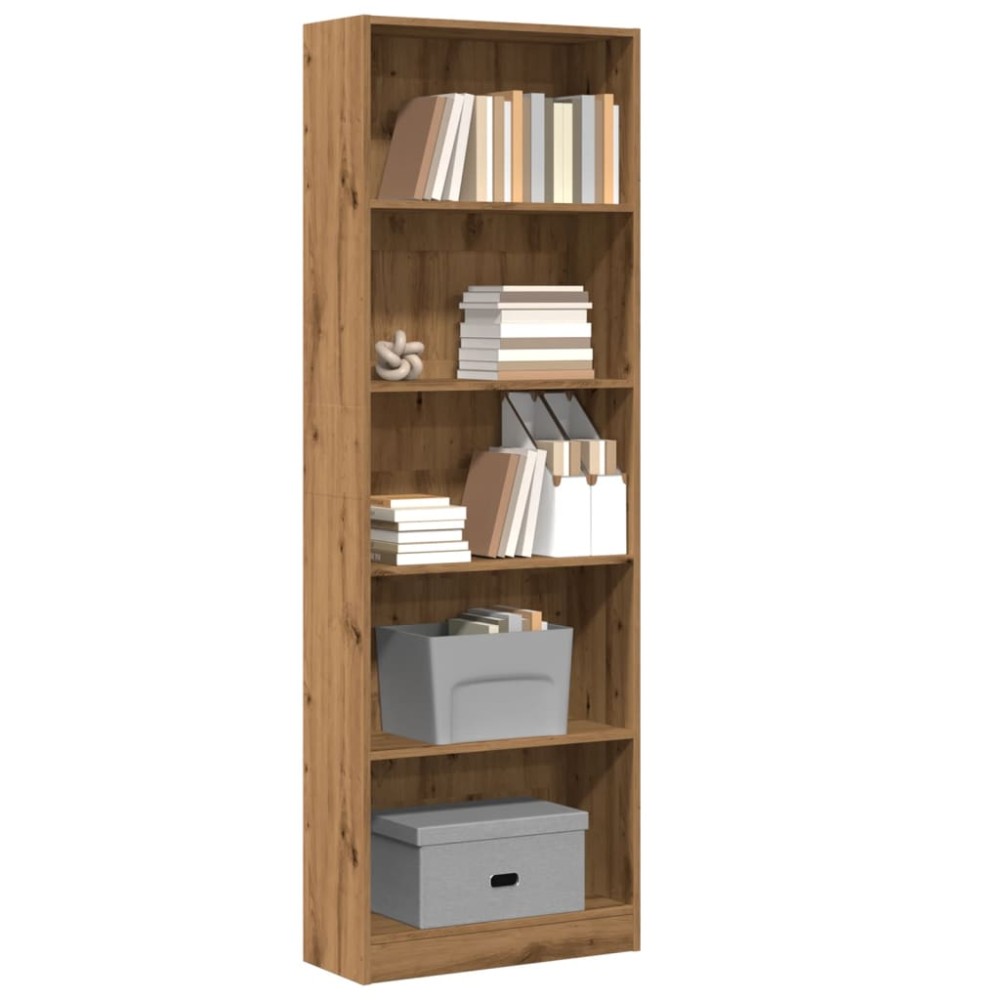 vidaXL Bibliotecă, stejar artizanal, 60x24x176 cm, lemn prelucrat