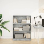 vidaXL Bibliotecă, gri beton, 80x24x109 cm, lemn prelucrat vidaXL Bibliotecă, gri beton, 80x24x109 cm, lemn prelucrat