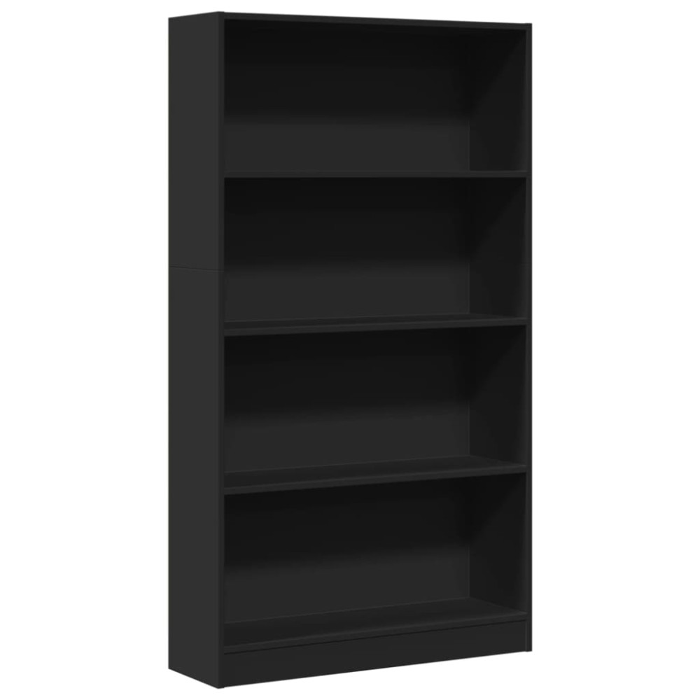 vidaXL Bibliotecă, negru, 80x24x143 cm, lemn prelucrat