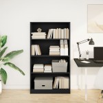 vidaXL Bibliotecă, negru, 80x24x143 cm, lemn prelucrat vidaXL Bibliotecă, negru, 80x24x143 cm, lemn prelucrat