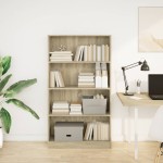 vidaXL Bibliotecă, stejar sonoma, 80x24x143 cm, lemn prelucrat vidaXL Bibliotecă, stejar sonoma, 80x24x143 cm, lemn prelucrat