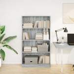 vidaXL Bibliotecă, gri sonoma, 80x24x143 cm, lemn prelucrat vidaXL Bibliotecă, gri sonoma, 80x24x143 cm, lemn prelucrat