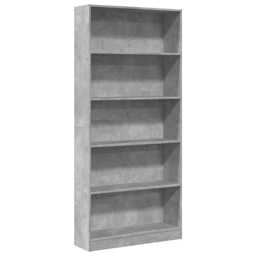 vidaXL Bibliotecă, gri beton, 80x24x176 cm, lemn prelucrat