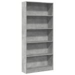 vidaXL Bibliotecă, gri beton, 80x24x176 cm, lemn prelucrat vidaXL Bibliotecă, gri beton, 80x24x176 cm, lemn prelucrat