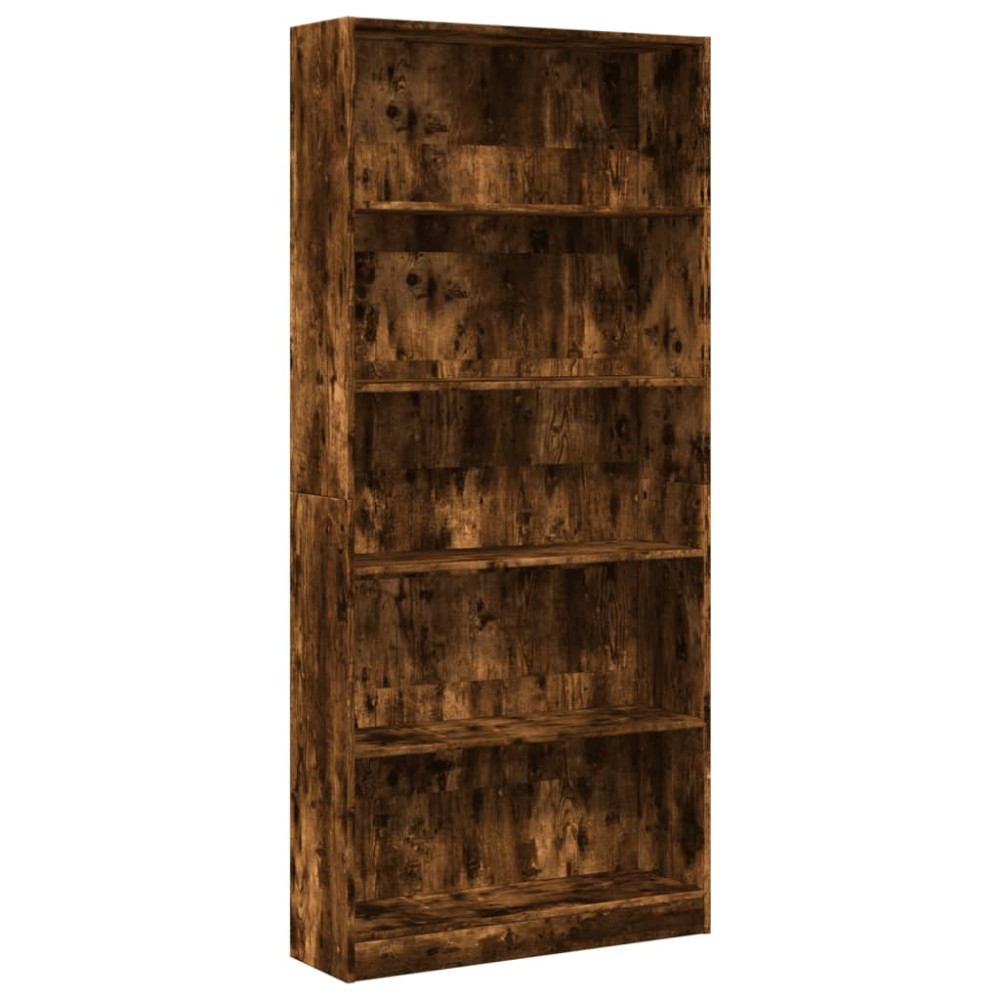 vidaXL Bibliotecă, stejar fumuriu, 80x24x176 cm, lemn prelucrat