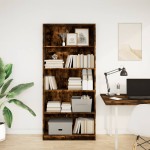 vidaXL Bibliotecă, stejar fumuriu, 80x24x176 cm, lemn prelucrat