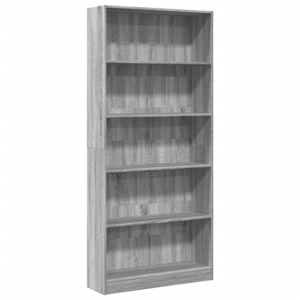 vidaXL Bibliotecă, gri sonoma, 80x24x176 cm, lemn prelucrat