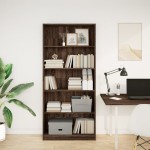 vidaXL Bibliotecă, stejar maro, 80x24x176 cm, lemn prelucrat vidaXL Bibliotecă, stejar maro, 80x24x176 cm, lemn prelucrat