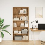 vidaXL Bibliotecă, stejar artizanal, 80x24x176 cm, lemn prelucrat vidaXL Bibliotecă, stejar artizanal, 80x24x176 cm, lemn prelucrat
