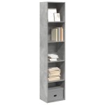 vidaXL Bibliotecă, gri beton, 40x30x189 cm, lemn prelucrat vidaXL Bibliotecă, gri beton, 40x30x189 cm, lemn prelucrat
