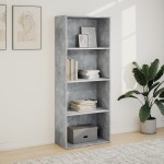 vidaXL Bibliotecă, gri beton, 60x30x152 cm, lemn prelucrat vidaXL Bibliotecă, gri beton, 60x30x152 cm, lemn prelucrat
