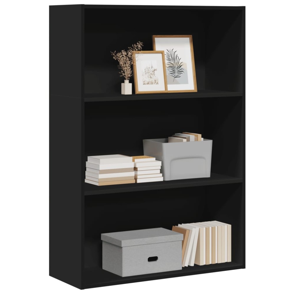 vidaXL Bibliotecă, negru, 80x30x114 cm, lemn prelucrat