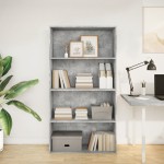 vidaXL Bibliotecă, gri beton, 80x30x152 cm, lemn prelucrat vidaXL Bibliotecă, gri beton, 80x30x152 cm, lemn prelucrat