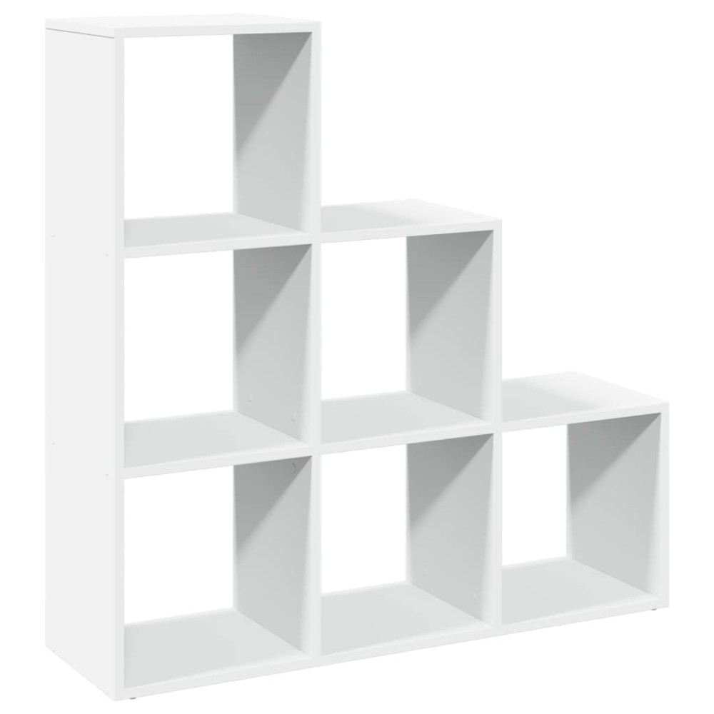vidaXL Bibliotecă/separator cameră 3 niveluri , alb, 99x29x99 cm, lemn